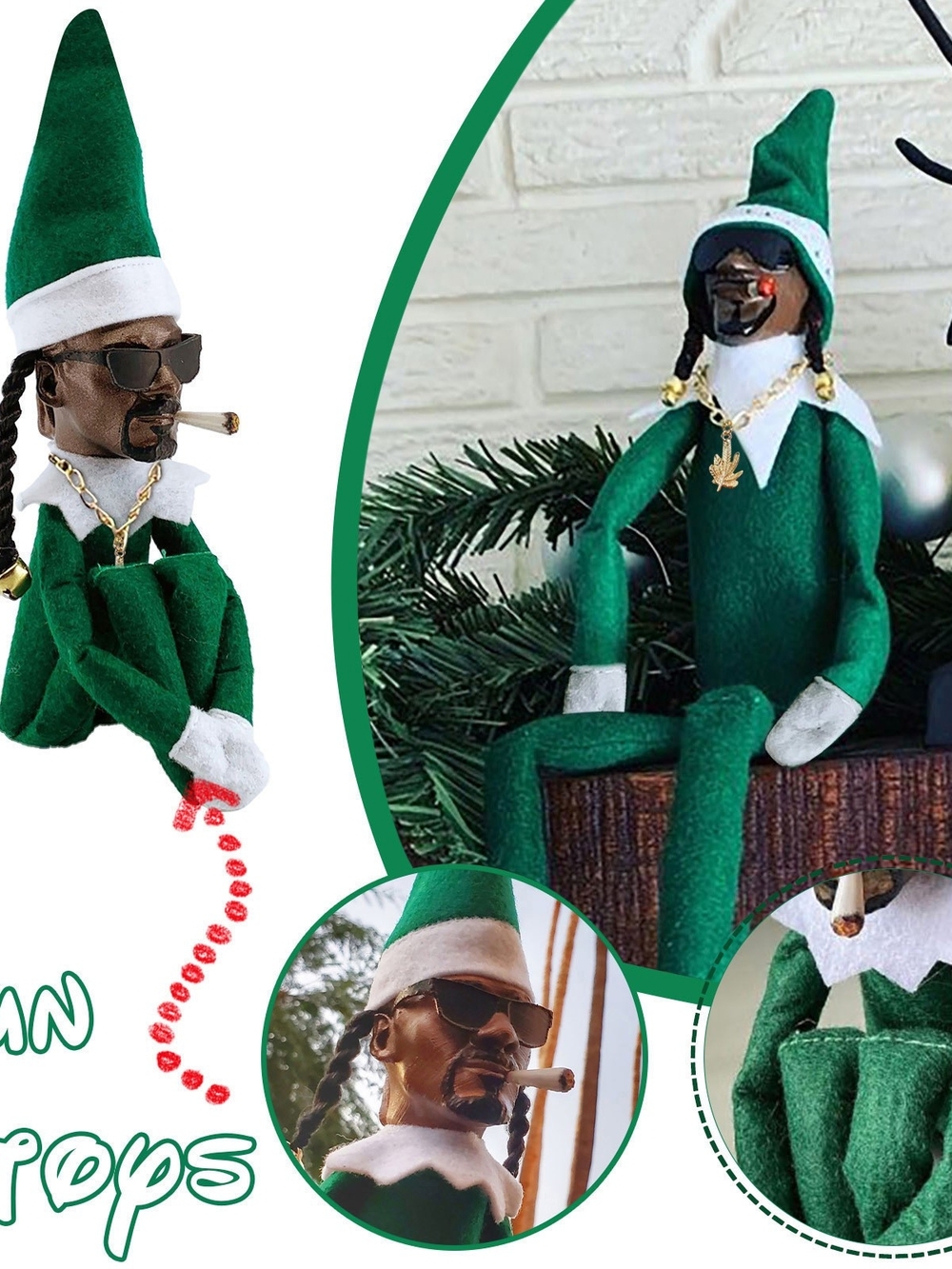 Snoop DoggOn A Stoop Elf Doll with Sunglasses and Cigar - Unbranded
